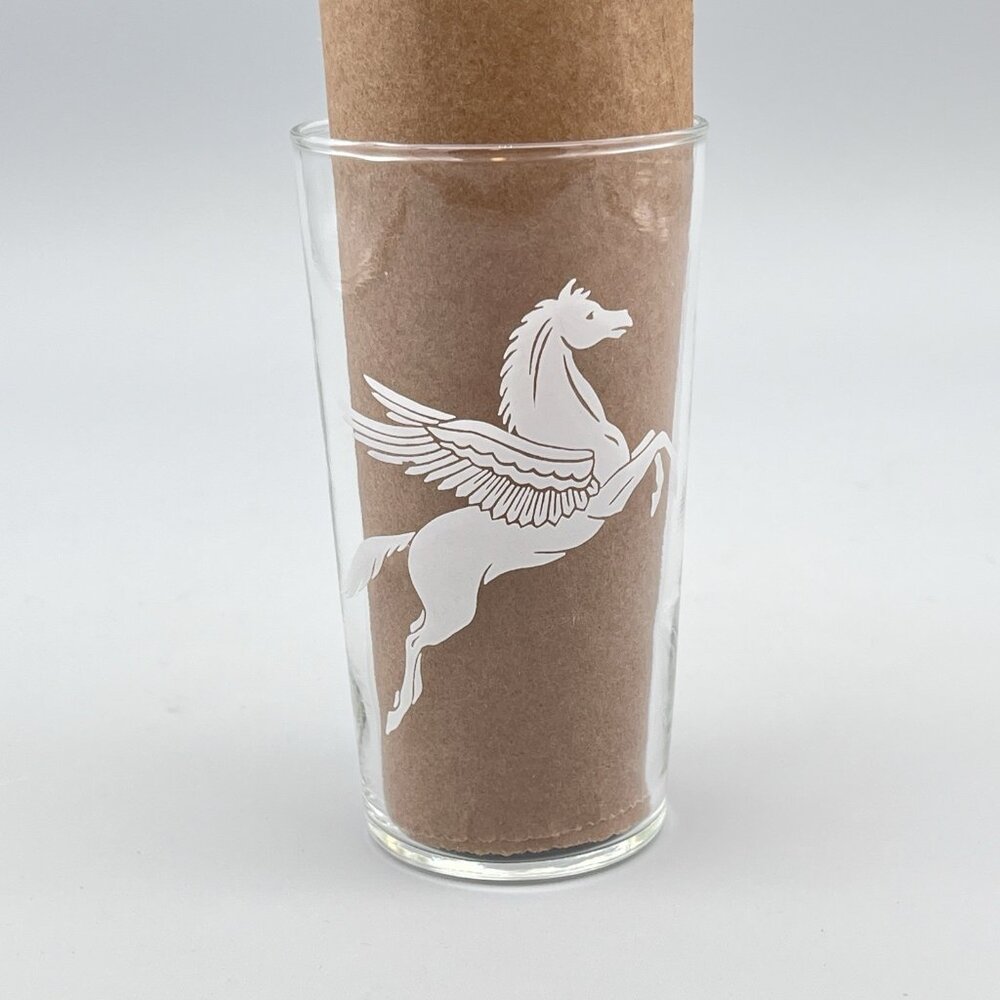 Vintage Federal Glass White Pegasus Design 4.75" Juice Glass